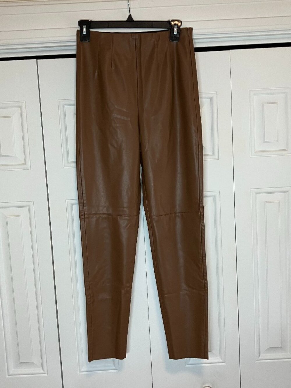 Zara Cognac Faux Leather Pants Size M
